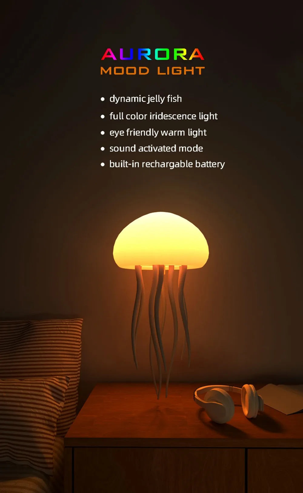 Jellyfish Night Lamp - Upgraded Bluetooth Humidifier Model