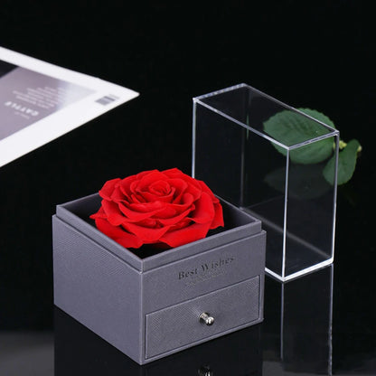 Luxury Zircon Necklace WIth Rose Flower Gift Box