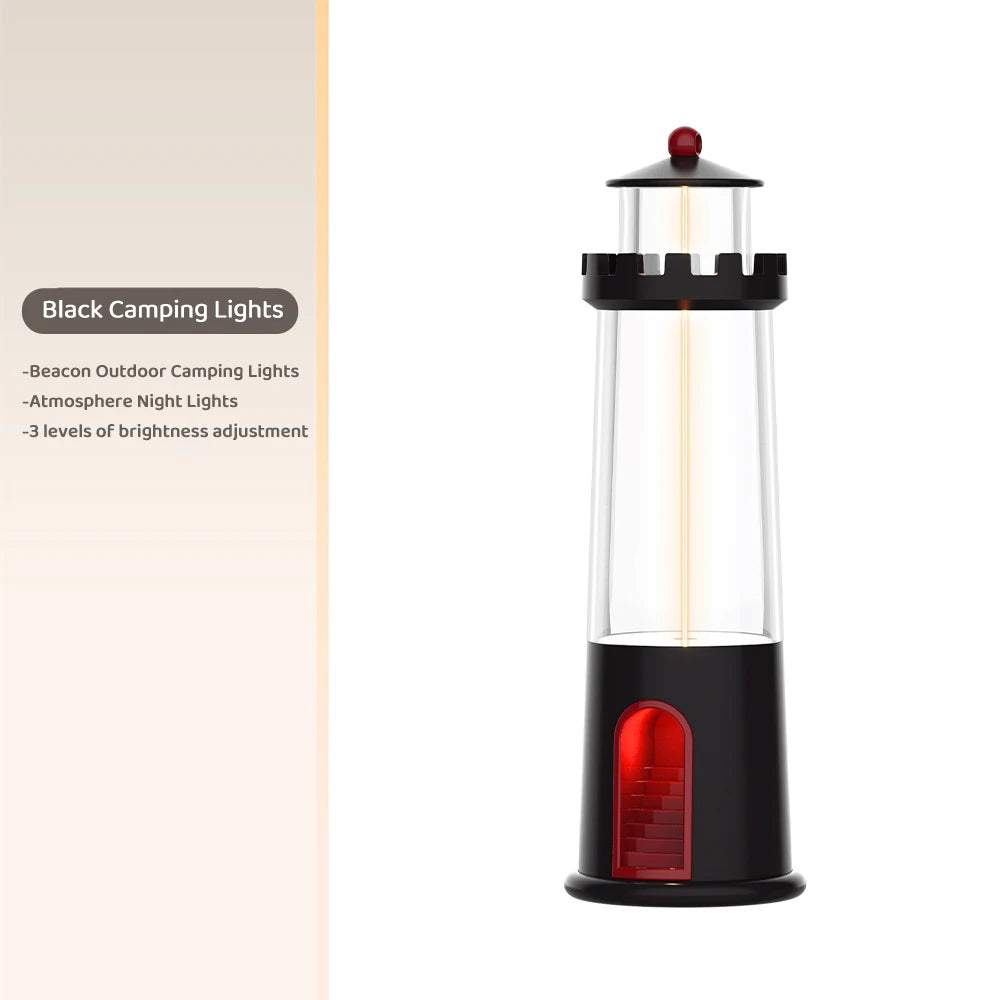 Lighthouse Sleeping Lamp with Moon Projection & Outdoor Camping Lamp