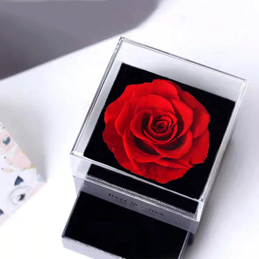 Luxury Zircon Necklace WIth Rose Flower Gift Box