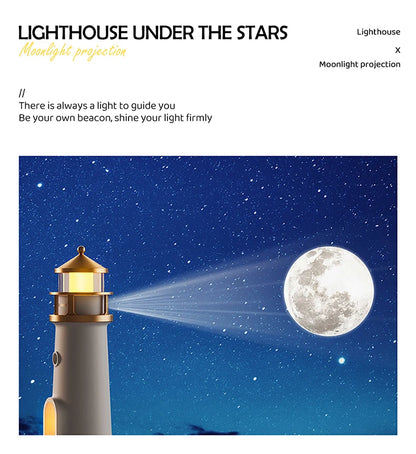 Lighthouse Sleeping Lamp with Moon Projection & Outdoor Camping Lamp