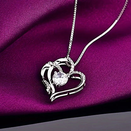 Luxury Zircon Necklace WIth Rose Flower Gift Box