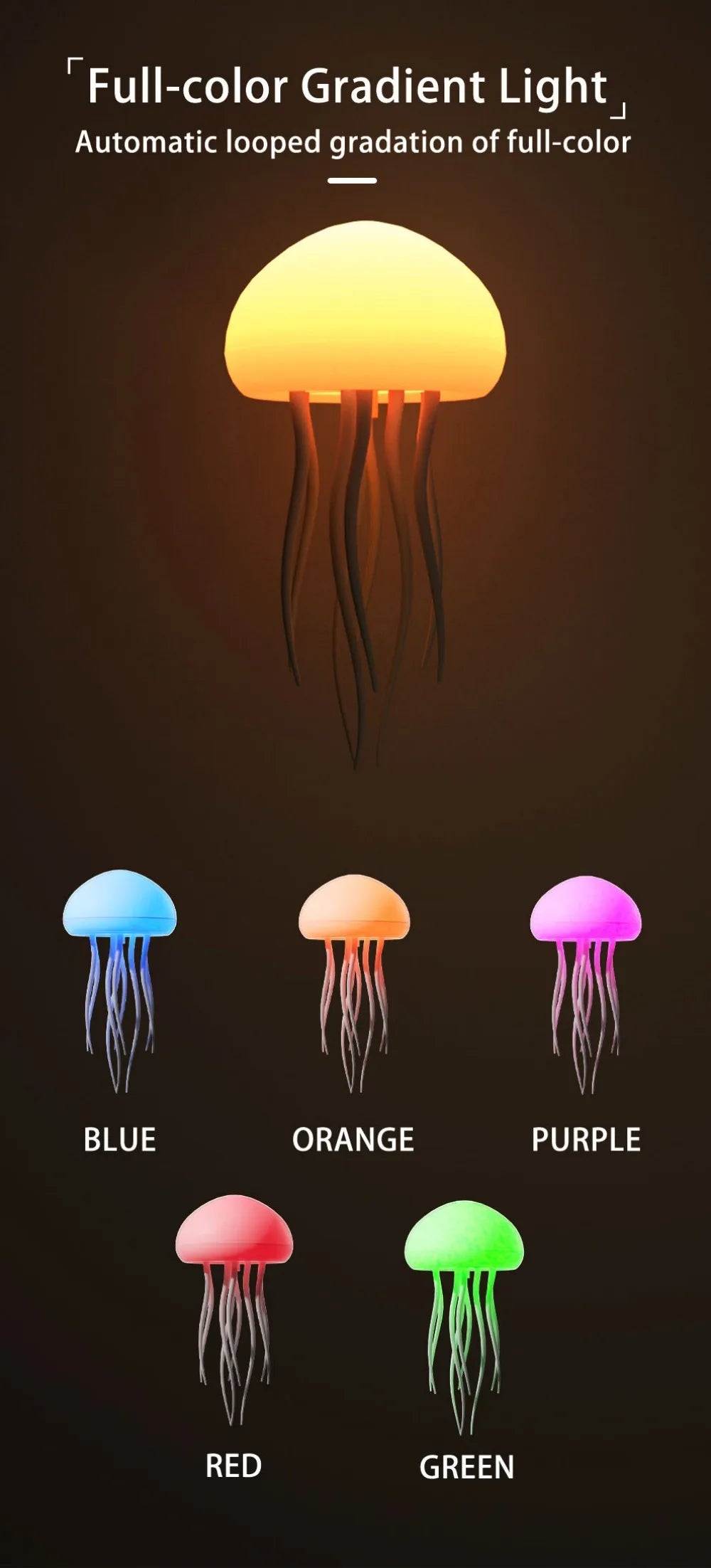 Jellyfish Night Lamp - Upgraded Bluetooth Humidifier Model