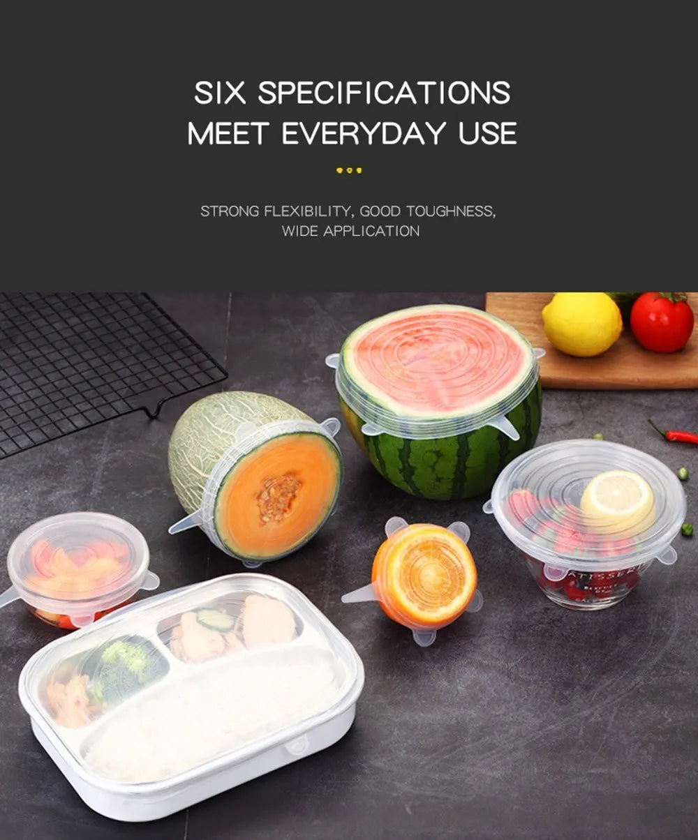 Stretchy Reusable Silicone Food Storage Lids