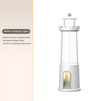 Lighthouse Sleeping Lamp with Moon Projection & Outdoor Camping Lamp