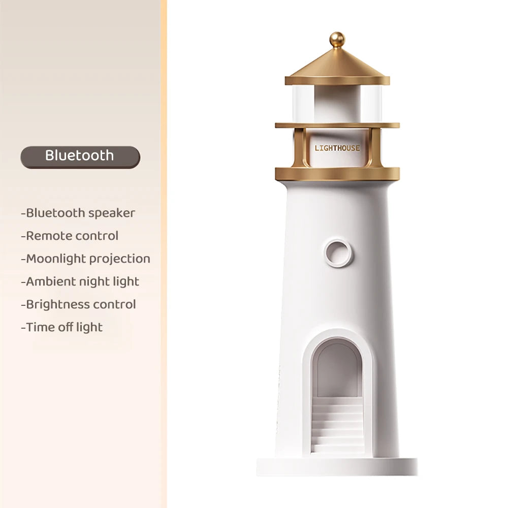 Lighthouse Sleeping Lamp with Moon Projection & Outdoor Camping Lamp